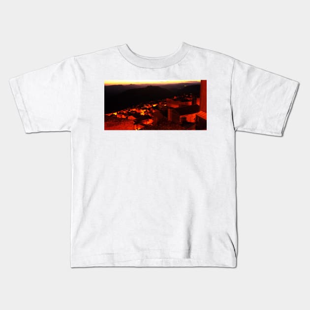 Sunset over the Roofs of  Calascibetta, Sicily 2012 Kids T-Shirt by IgorPozdnyakov